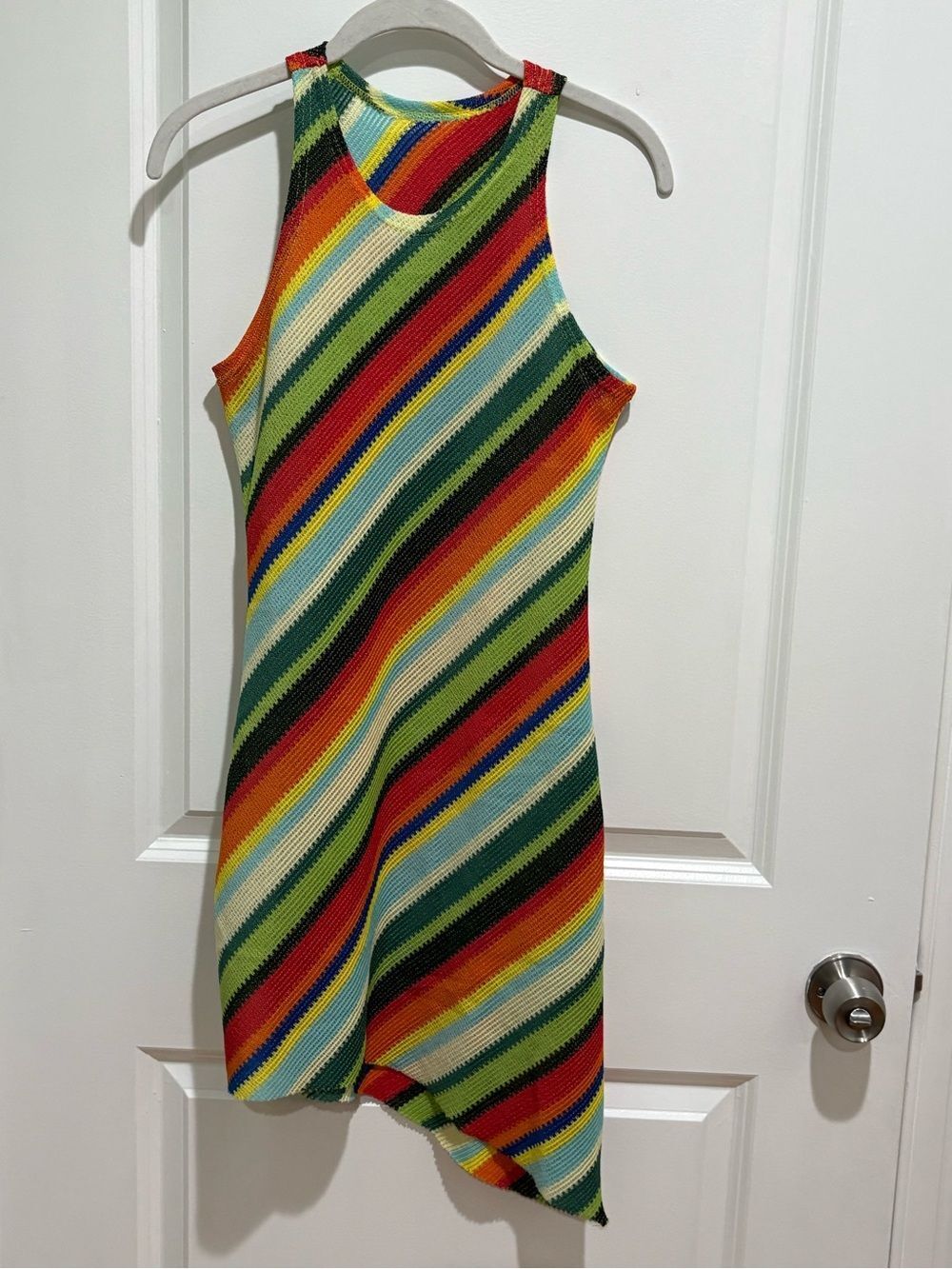 Multicolor Striped Knit Swim Coverup